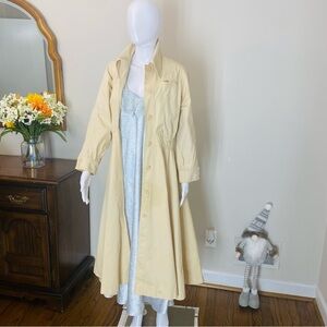 Oscar De La Renta Metallic Blue Ruffle Neck Maxi Dress Pink Label Leopard Sz M